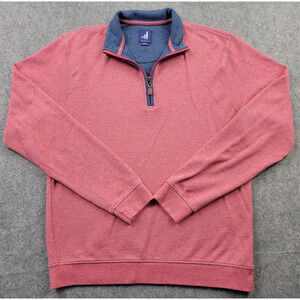 Johnnie O Sweatshirt Mens Small Pink Sully 1/4 Zip Pullover Casual Summer Beach